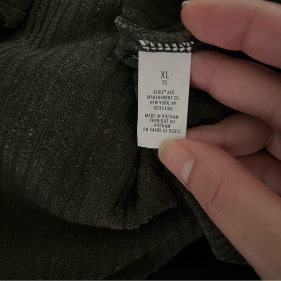 Aerie Groove On Velour Oversized Cropped Hoodie Green Sz XL - Picture 11 of 11